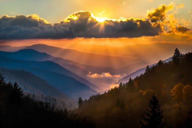 Oconaluftee overlook, Great Smoky Mountains National Park, Fall 2014