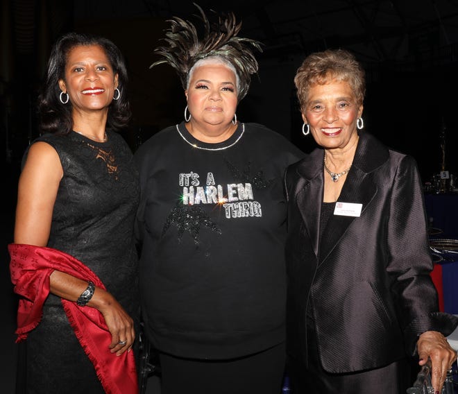 Dona Scott, (L) and Mona Rankin (C) are the Co-Chairs of tonight's gala. Lois Watson (R) is on the WBTT Board of Trustees. The Westcoast Black Theatre Troupe’s 22nd Anniversary Gala was held on Saturday, December 4, 2021 at the Circus Arts Conservatory’s Sailor Circus Arena in Sarasota, Florida. The event titled “A Night at the Savoy” turned the arena into a replication of New York City’s famous Harlem public, no-discrimination ballroom, The Savoy, which was in operation from 1926 – 1958. WBTT uses funds for education, artist development and a mentoring program geared toward underserved young people.