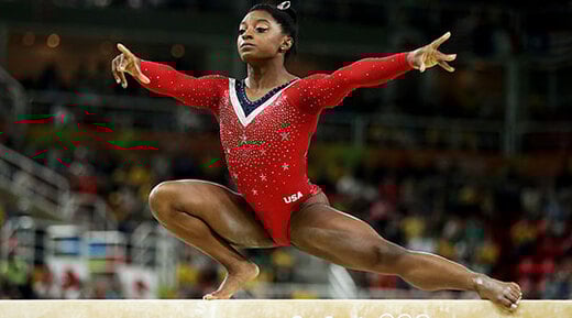 Simone Biles of the United States competes in the Balance Beam Final on day 10 of the Rio 2016 Olympic Games at Rio Olympic Arena on August 15, 2016 in Rio de Janeiro, Brazil.
