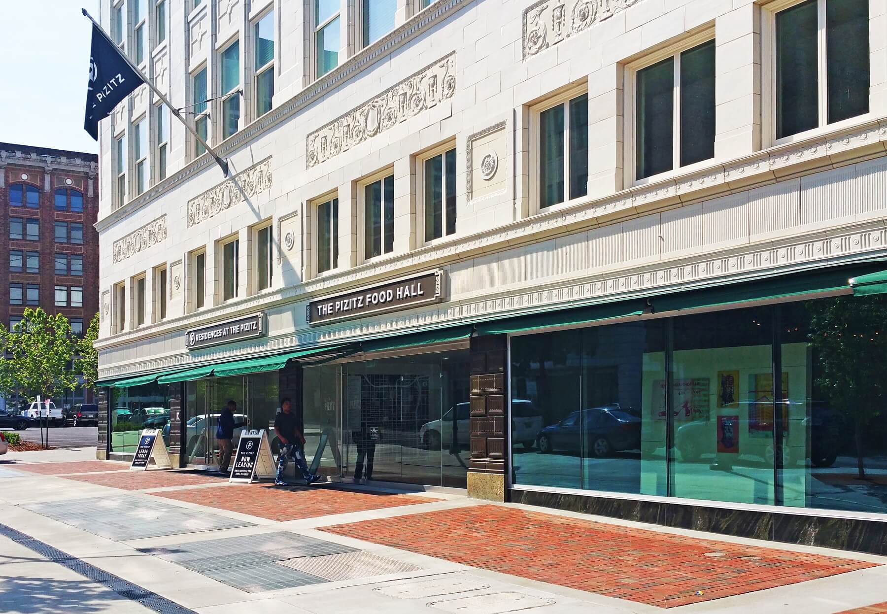 The newly renovated, historic Pizitz Building houses the food hall, as well as loft apartments and business spaces. 