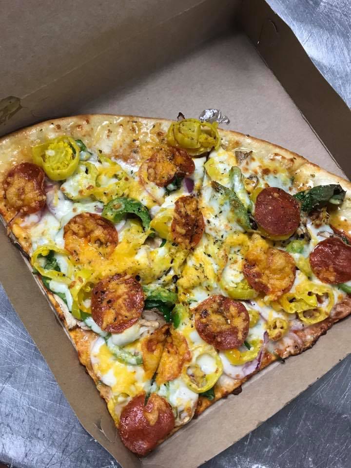 The “King Slice” from Edgewood Pizza