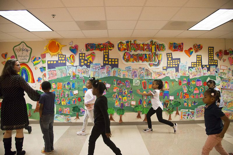 02/26/2020 -- Atlanta, Georgia -- Students walk through the hallway during at Harper-Archer Elementary School in Atlanta, Wednesday, February 26, 2020. (ALYSSA POINTER/ALYSSA.POINTER@AJC.COM)