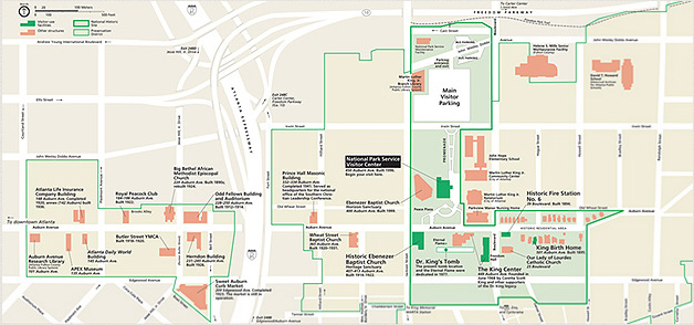 NPS park map of the Martin Luther King, Jr. National Historic Site area NPS park map of the Martin Luther King, Jr. National Historic Site area