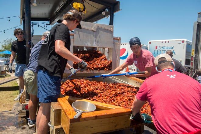 A taste of Louisiana comes to the Pensacola Bay during the annual Pensacola Crawfish Festival which featured a kids area, music, art and thousands of pounds of boiled crawfish.