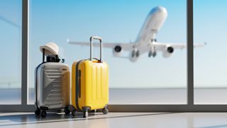 Suitcases in an airport