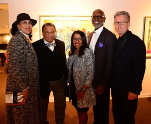 Romare Bearden exhibition, guests and owner
