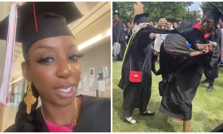College Graduate Accuses Professor of Stealing Black Students’ Moment During Ceremony; Snatches Mic Out of Professor’s Hand, Gives Her Speech and Drops the Mic