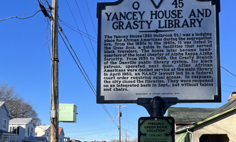 The Green Book listed places Black travelers could visit safely during Jim Crow. Two such Danville sites will be commemorated.