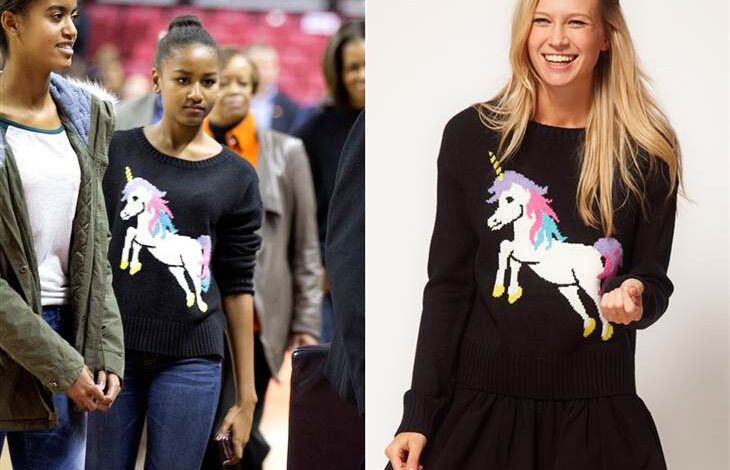 Sasha Obama Causes Fashion Frenzy With ASOS Unicorn Sweater