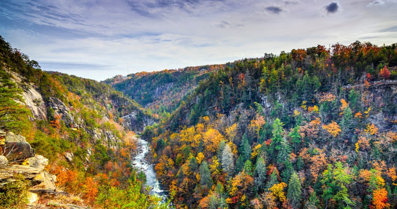 Tallulah River running through Tallulah Gorge in Georgia