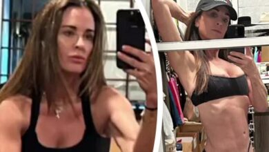 Kyle Richards shows off toned arms in black tank top during gym workout… after denying Ozempic use