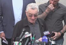 Robert De Niro blasts Trump outside trial