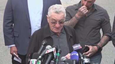 Robert De Niro blasts Trump outside trial