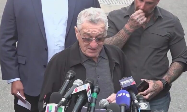 Robert De Niro blasts Trump outside trial