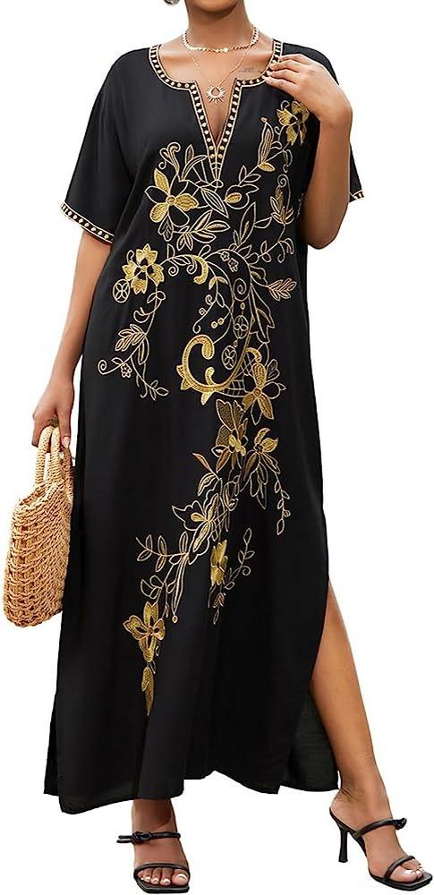 Airy kaftans with intricate embroidery add a touch of elegance Airy kaftans with intricate embroidery add a touch of elegance