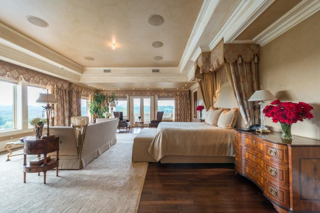  The large master suite has stunning views of the 