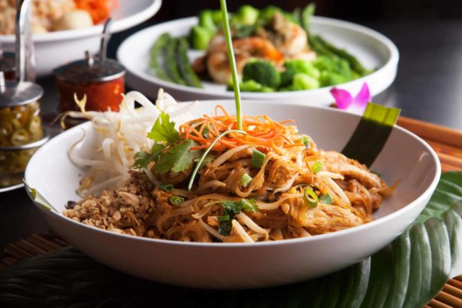 up close image of Thai food