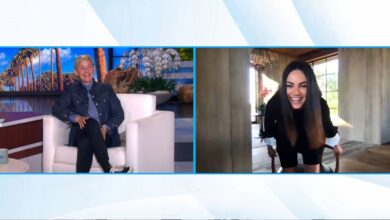Mila Kunis Wears Gym Shorts During Virtual Ellen Appearance