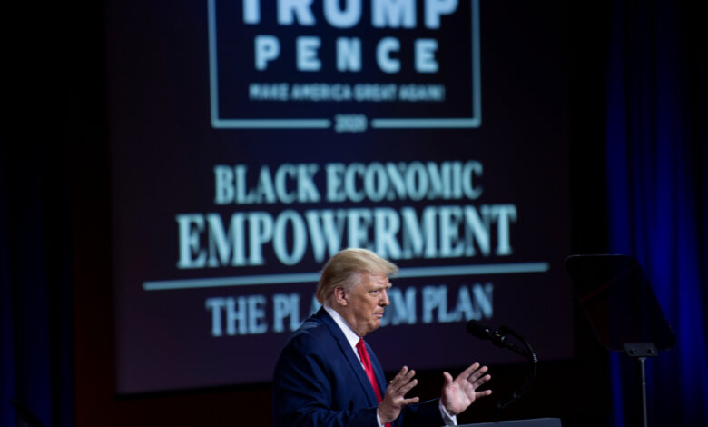 Trump Woos Black Voters With ‘Platinum Plan’ For Loans As He Bashes Biden : NPR