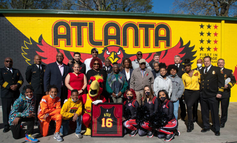 Atlanta Hawks Unveil New Mural and Basketball Hoop