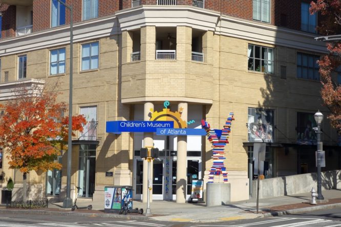 exterior of the children's museum of atlanta in downtown atlanta