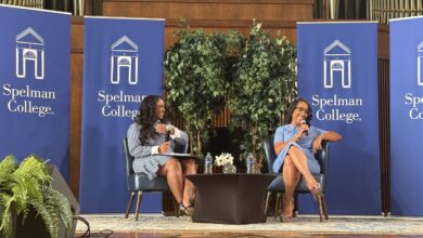 Spelman College’s homecoming convocation begins with alumni and students